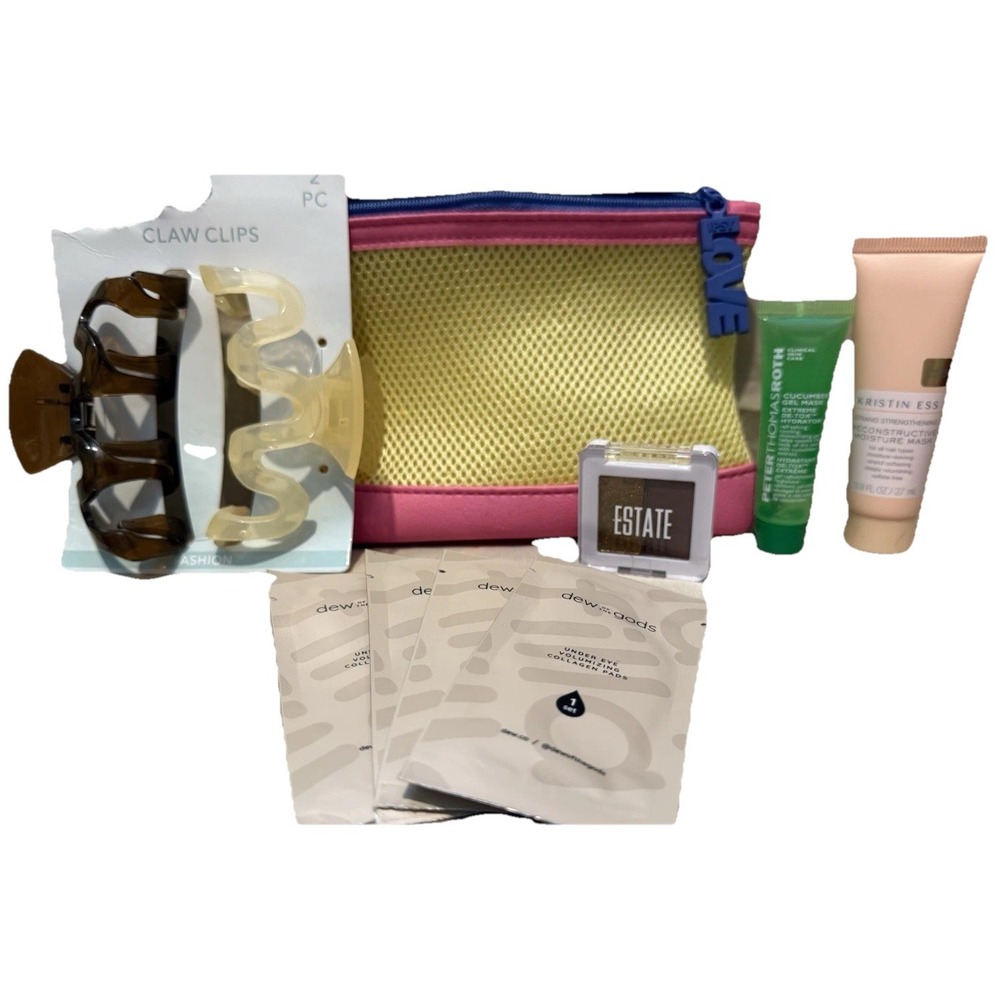 Beauty & Haircare Bundle – Claw Clips, Eye Pads, Makeup + Ipsy Bag – Kristin Ess